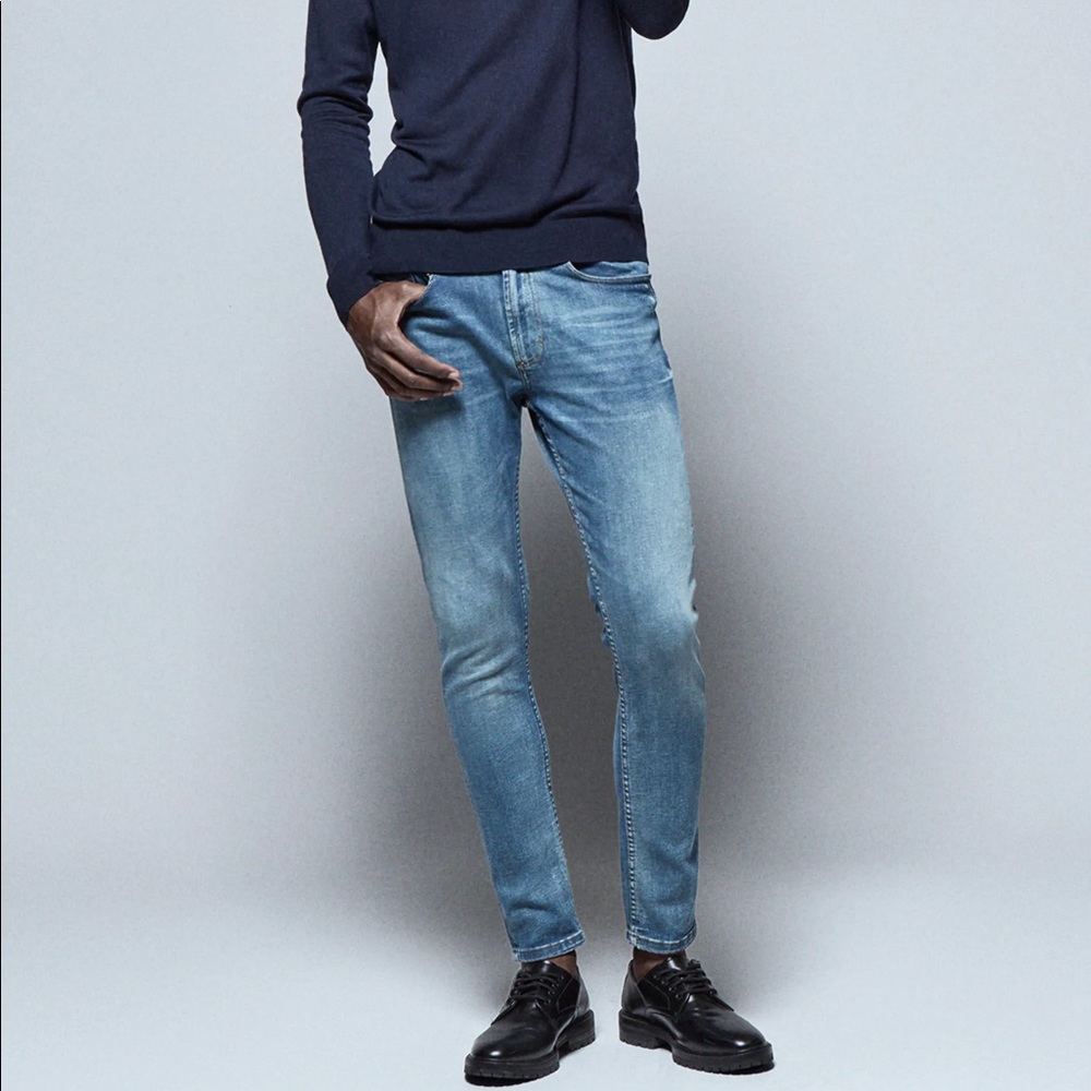 Zara Man Light Wash Skinny Denim